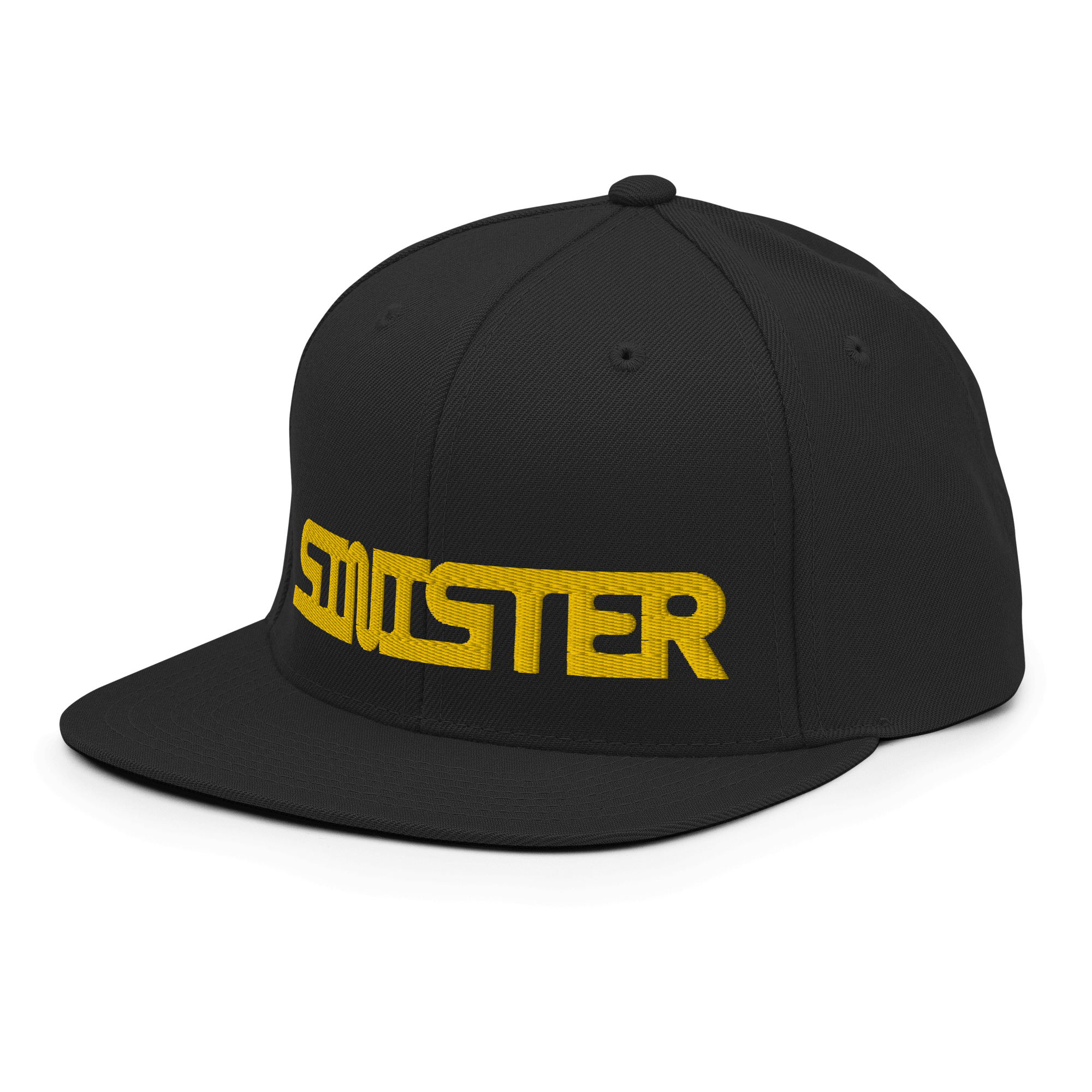 Sinister Snapback CapUnleash your dark style with the Sinister Snapback Cap – a classic fit, flat brim, and full buckram structure that commands attention. The adjustable snap closure ensures a comfortable, one-size-fits-most fit. Crafted exclusively for