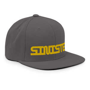 Sinister Snapback CapUnleash your dark style with the Sinister Snapback Cap – a classic fit, flat brim, and full buckram structure that commands attention. The adjustable snap closure ensures a comfortable, one-size-fits-most fit. Crafted exclusively for