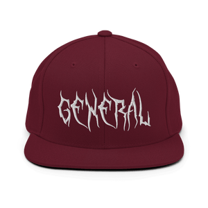 General Snapback CapCommand attention with the General Snapback Cap – a classic fit, flat brim, and full buckram structure for timeless appeal. The adjustable snap closure ensures comfort in a one-size-fits-most design. Crafted exclusively for you upon or