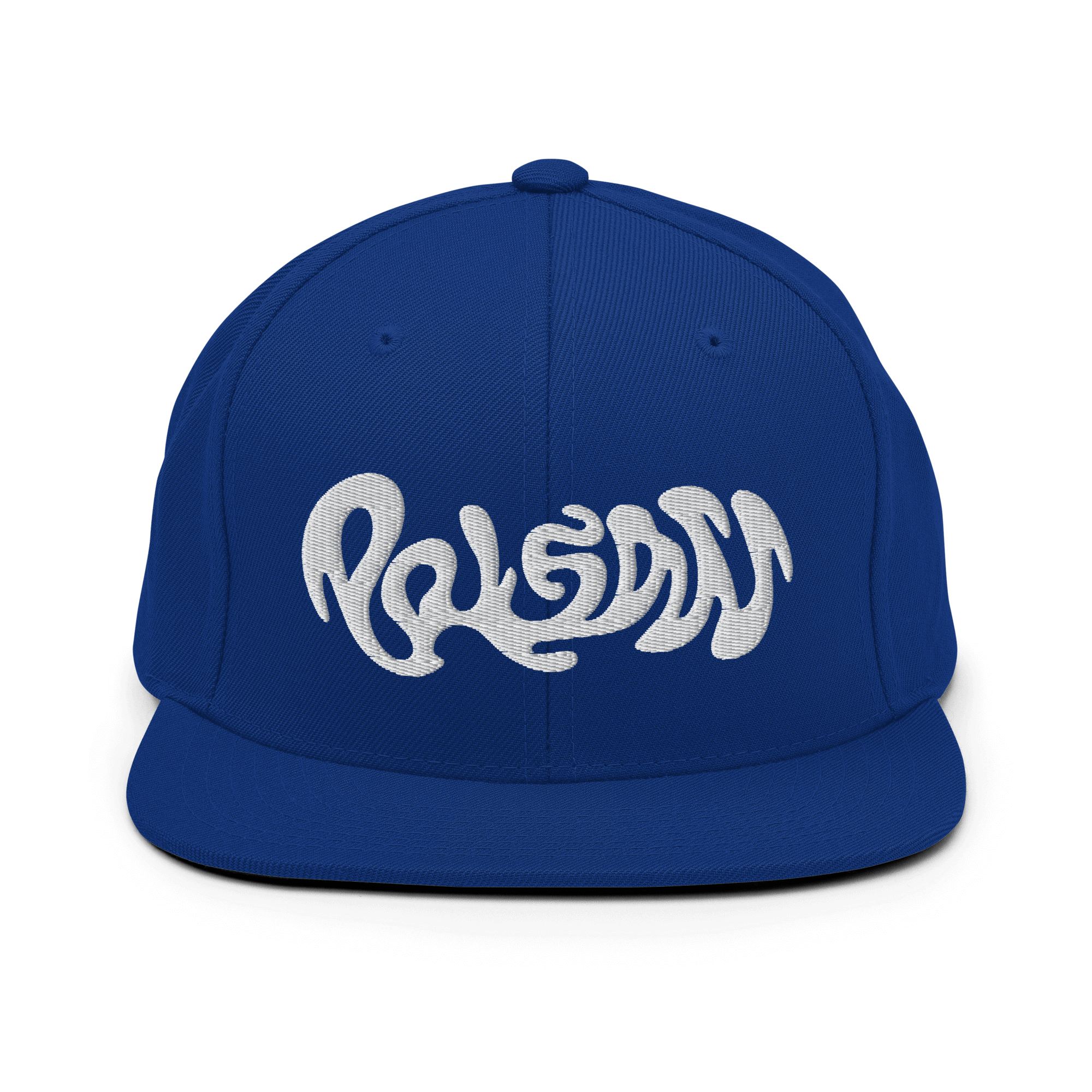 Poison Snapback CapUnleash your style with the Poison Snapback Cap – a classic fit, flat brim, and full buckram structure for timeless cool. The adjustable snap closure ensures comfort in a one-size-fits-most design. Crafted exclusively for you upon order