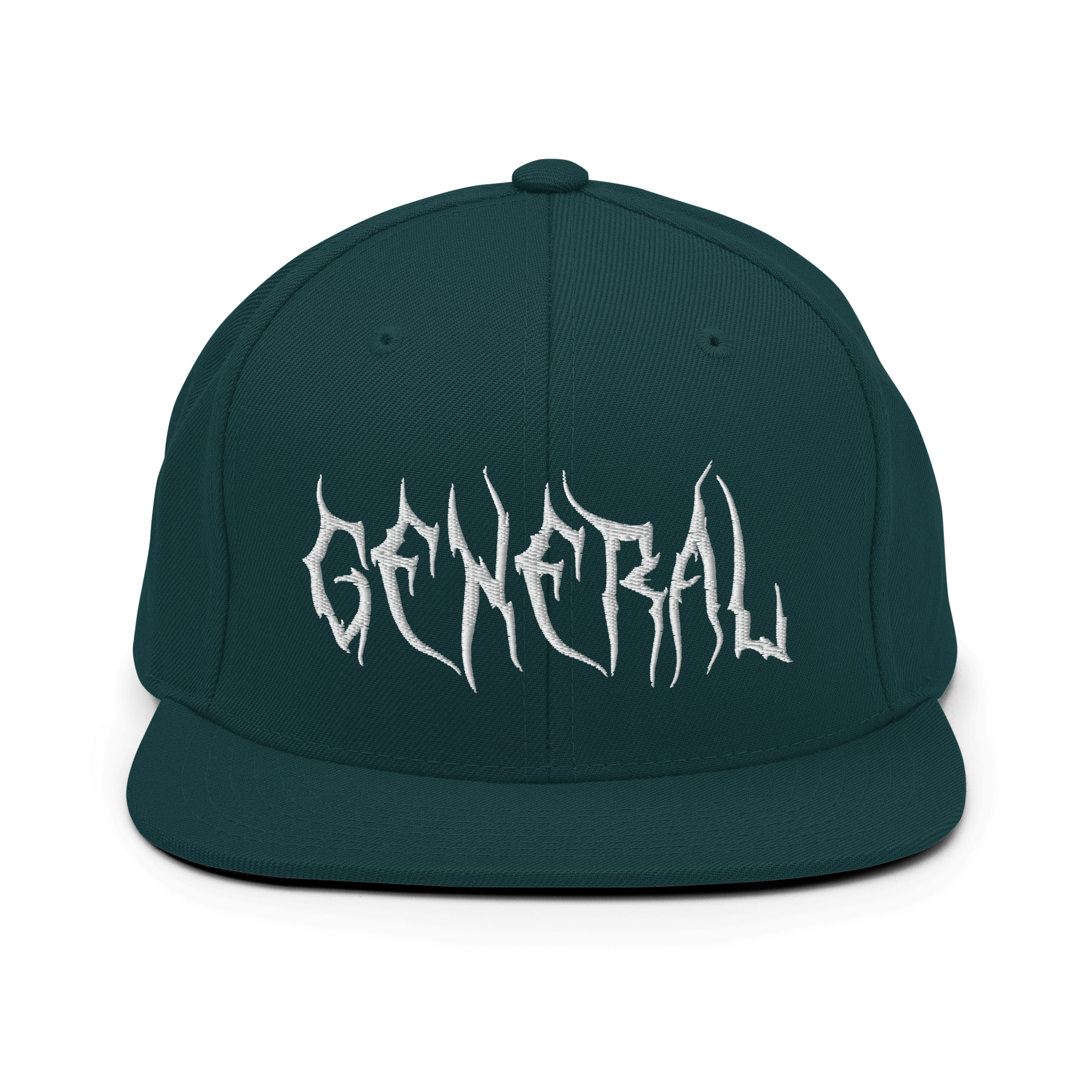 General Snapback CapCommand attention with the General Snapback Cap – a classic fit, flat brim, and full buckram structure for timeless appeal. The adjustable snap closure ensures comfort in a one-size-fits-most design. Crafted exclusively for you upon or