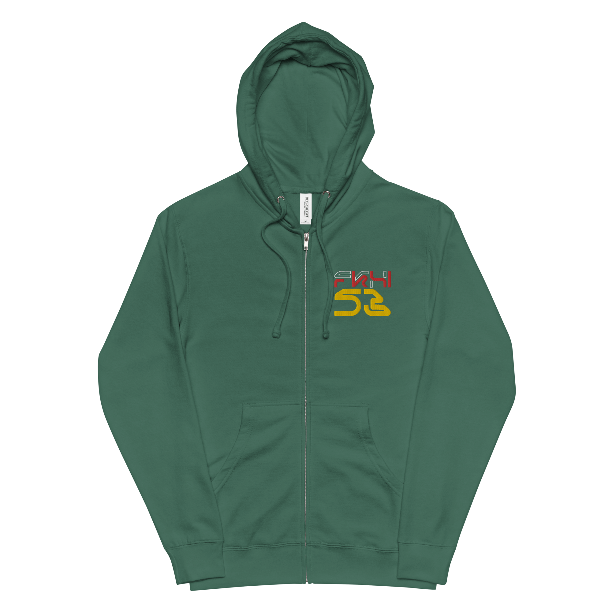 FKXI 53 Embroidery Zip Up HoodieIndulge in luxurious comfort with the FKXI 53 Embroidery Zip Up Hoodie. Crafted from soft, premium-quality fleece and featuring a jersey-lined hood, this unisex zip-up is your go-to cozy companion. Pair it effortlessly with